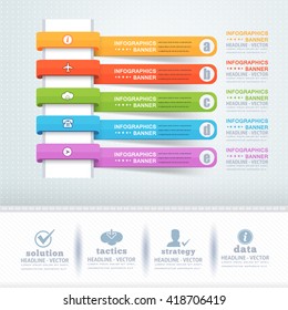 Infographics Arrows and Web Elements, Website Numbered Banner Design