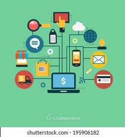 infographics background E-commerce. Business concept. Set icons