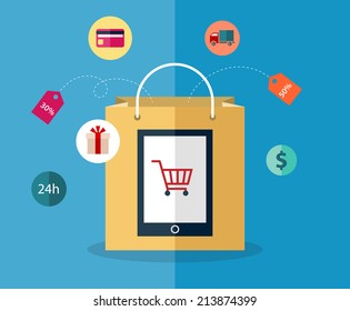 Infographics background E-commerce. Business concept. Set icons