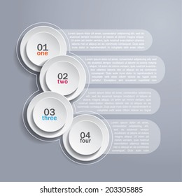 Fondo de infografía con círculos blancos y área para el texto