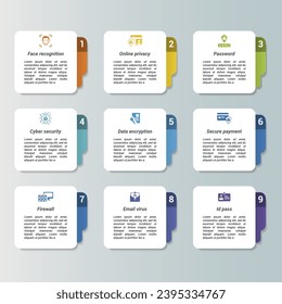 Infographics with Banking Operation theme icons, 10 steps. Such as deposits acceptance, lending of funds, funds remittance, lockers safe deposits and more.