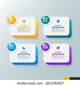 Infographics banner design template, Business concept with 4 steps or options, can be used for workflow layout, diagram, annual report, web design.Creative banner,label vector.