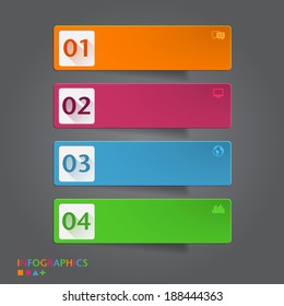 Infographics Banner, Label, Tag designs Template. Vector