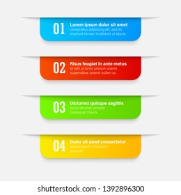 Infographics banners. Gradient. A vivid illustration of the layout of the labels banner. Colored button labels with a set of steps and. A template for the design. All elements are isolated.EPS 10.