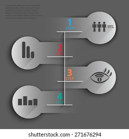 Infographics with banners with stickers for your text. Network Solution