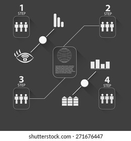 Infographics with banners with stickers for your text. Network Solution