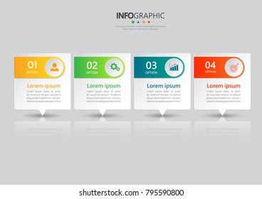 infographics banners template with 4 options, can be used for workflow layout, diagram, website,corporate report, advertising, marketing vector.