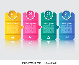Infographics banners template with 4 options,can be used for workflow layout, diagram, website, corporate report, advertising, marketing.vector illustration.