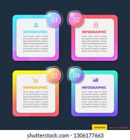 infographics banners template with 4 options,can be used for workflow layout, diagram, website,corporate report,advertising, marketing.vector.