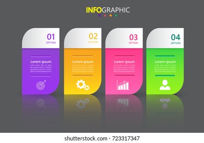 Infographics banners template with 4 options,can be used for workflow layout, diagram, website, corporate report, advertising, marketing.vector illustration