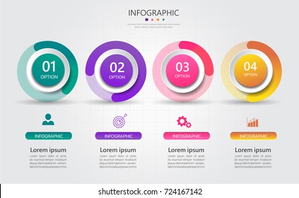 Infographics banners template with 4 options,can be used for workflow layout, diagram, website, corporate report, advertising, marketing.vector illustration