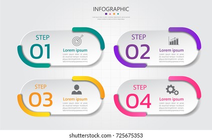 Infographics banners template with 4 options,can be used for workflow layout, diagram, website, corporate report, advertising, marketing.vector illustration