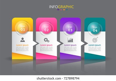 Infographics banners template with 4 options,can be used for workflow layout, diagram, website, corporate report, advertising, marketing.vector illustration