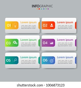 infographics banners template with 6 options, can be used for workflow layout, diagram, website,corporate report, advertising, marketing vector.