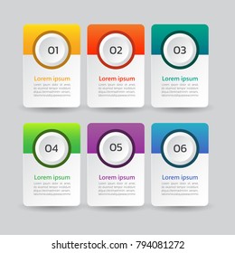 infographics banners template with 6 options, can be used for workflow layout, diagram, website,corporate report, advertising, marketing vector.