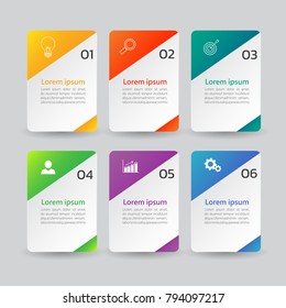 infographics banners template with 6 options, can be used for workflow layout, diagram, website,corporate report, advertising, marketing vector.