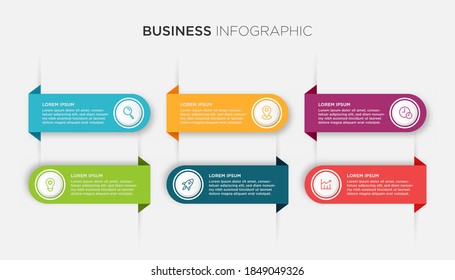 infographics banners, vector template with 6 options can be used for workflow layout, diagram, website, corporate report, advertising, marketing.