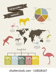 infographics with bar, vintage style. vector illustration