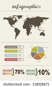 infographics with bar, vintage style. vector illustration