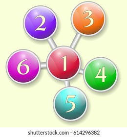 Infographics. Beautiful scheme of colored circles with space for your text. Presentation. Vector illustration.