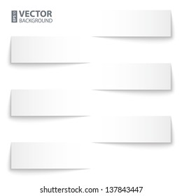 infographics blank paper stripe banners with shadows on white background. RGB EPS 10 vector illustration