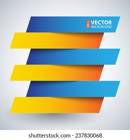 Infographics blue and orange paper rectangle banners with shadows on white background. RGB EPS 10 vector illustration