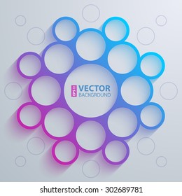 Infographics blue and purple gradient circles mandala shape with colorful shadow on white background. RGB EPS10 vector illustration