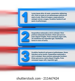 Infographics with blurred and numbered 3d option bars