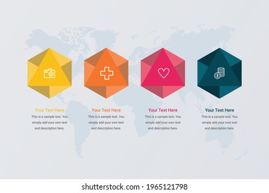 Infographics box square with 4 paper data vector image
