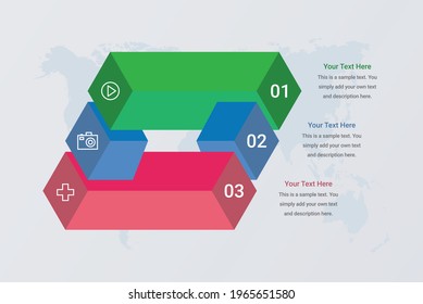 Infographics box square paper with 3 data vector image