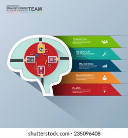 Infographics brainstorming vector flat design template