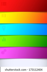 Infographics bright rainbow background - list. Vector illustration