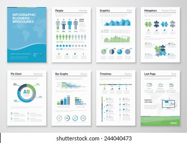 Infographics Brochure Elements For Business Data Visualization. Vector Illustration Of Modern Info Graphic Metaphor In A Flyer Concept, That Can Be Used For Marketing, Website, Print, Presentation Etc
