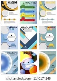 Infographics in brochures for minimalist design style on a white background. Use in presentation templates, flyer and leaflet, corporate report, marketing, advertising, annual report and banner.