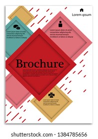 Infographics in brochures for minimalist design style on a white background. Use in presentation templates, flyer and leaflet, corporate report, marketing, advertising, annual report and banner.