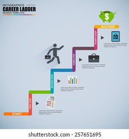 Infographics Business Career Ladder Vector Design Template