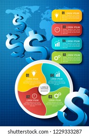 infographics business chart design template. You can place relevant content in the area, vector illustration.