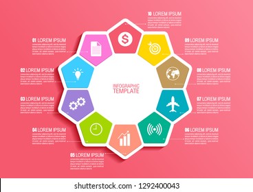 infographics business chart design template. You can place relevant content in the area, vector illustration.