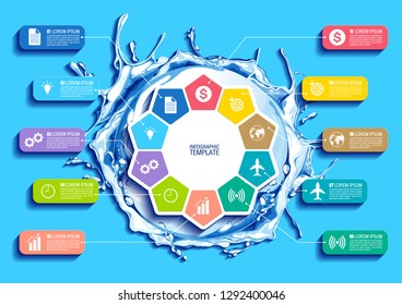 infographics business chart design template. You can place relevant content in the area, vector illustration.
