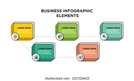 Infographics for business concept with icons and 5 options or steps. For content, diagram, flowchart, steps, parts, timeline infographics, workflow, chart.
