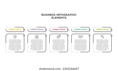 Infographics for business concept with icons and 5 options or steps. For content, diagram, flowchart, steps, parts, timeline infographics, workflow, chart.