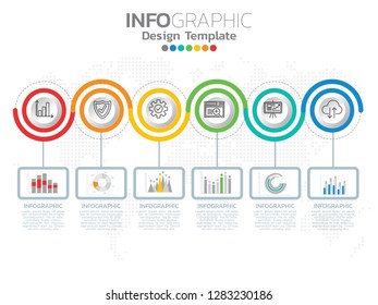 Infographics for business concept with icons and 6 options or steps.