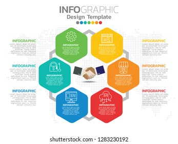 Infographics for business concept with icons and 6 options or steps.