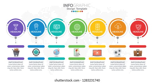 Infographics for business concept with icons and 7 options or steps.