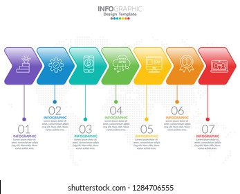 Infographics for business concept with icons and 7 options or steps.