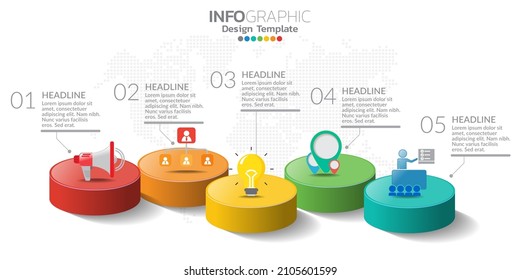 Infographics for business concept with icons and options or steps.