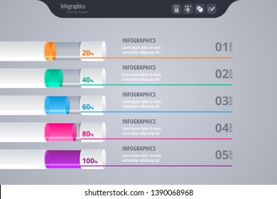 Infographics for business concept. Isometric vector Infographic design. Glossy and transparent - Vector