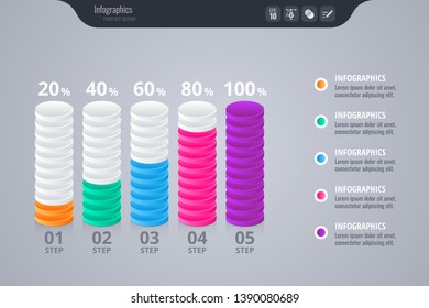 Infographics for business concept. Isometric vector Infographic design - Vector