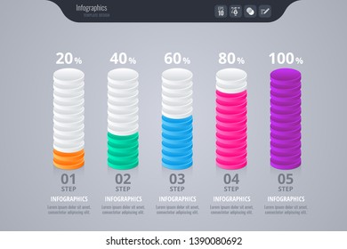 Infographics for business concept. Isometric vector Infographic design - Vector