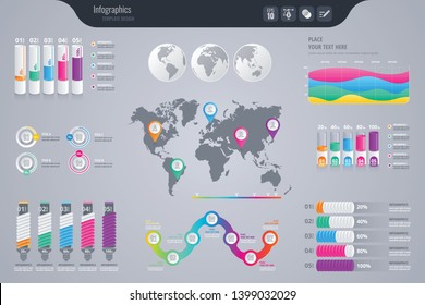 Infographics for business concept. Isometric vector Infographic design. Glossy and transparent - Vector